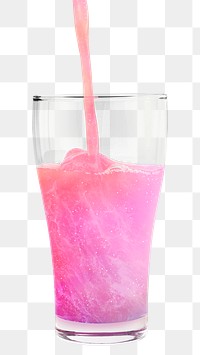 Shimmering pink drink in glass mockup 