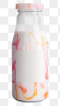 Caramel smoothie in a glass bottle with a label mockup