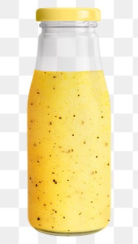 Passion fruit smoothie in a glass bottle mockup 
