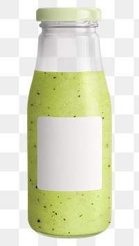 Kiwi smoothie in a glass bottle with a label mockup 