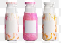 Flavorful milk tea blend in a glass bottle with a label mockup design resources
