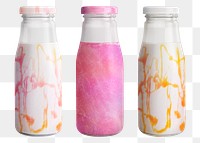 Flavorful milk tea blend in a glass bottle mockup set