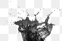 Macro shot of black water splashing design element