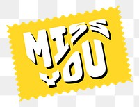 Png miss you text label colorful retro sticker