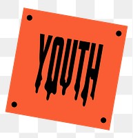 Png youth text label colorful retro halloween sticker