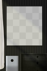 Blank square picture frame on the wall