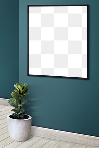 Blank picture frame on the wall