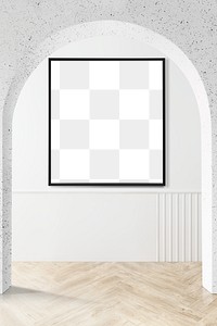 Blank picture frame mockup on the wall