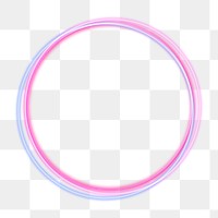 Round pink and blue neon frame design element