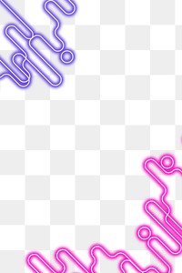 Pink and purple neon abstract border design element