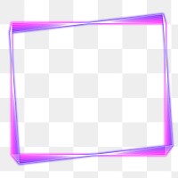 Pink and purple neon frame design element