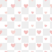 Seamless glittery pink hearts patterned background