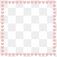 Shimmering pink heart frame design element 