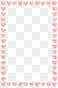 Shimmering pink heart frame design element 