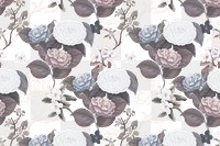 Hand drawn desaturated flower patterned background design element