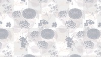 Hand drawn gray flower patterned background design element