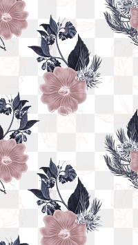 Hand drawn dull pink and gold flower patterned background design element