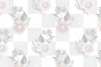 Hand drawn desaturate flower patterned background design element