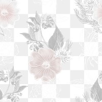 Hand drawn desaturate flower patterned background design element