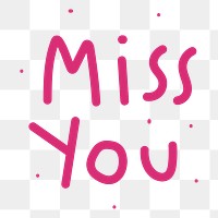 Pink miss you word design | Free PNG Sticker - rawpixel