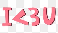 Pink I love you typography design element