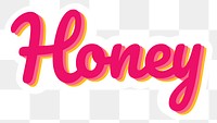 Pink honey typography sticker design element