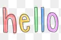 Hello colorful doodle typography design element 