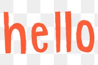 Orange hello greetings typography design element 