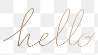 Golden hello cursive typography design element  