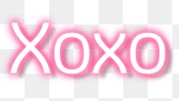 Pink xoxo neon word design element