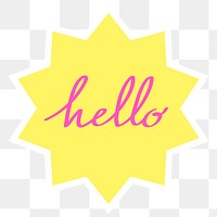 Hello greetings typography in a comic speech bubble design element 