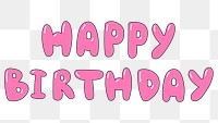 Pink happy birthday word design element