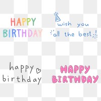 Set of happy birthday typography design element