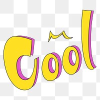 Doodle yellow Cool word design element
