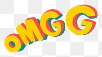 Yellow OMGG word design element