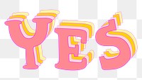 Doodle pink Yes word design element