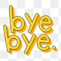 Yellow Bye bye word design element