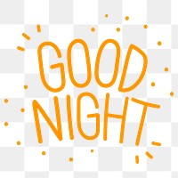 Orange Good night word design element
