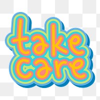 Orange take care word design element