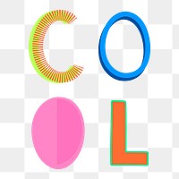 Colorful cool word design element