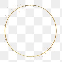 Gold round frame design element