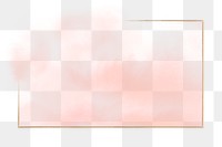 Gold rectangle frame on pink watercolor background design element