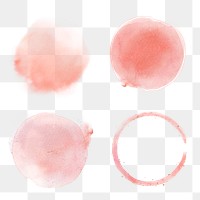 Watercolor blobs and brush stroke design element set