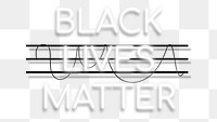 Neon white black lives matter sign design element 