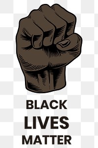 Raised fist for the black lives matter movement social template 