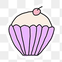 Cupcake doodle sticker with a white border design element
