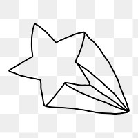 Hand drawn shooting star design element