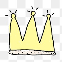 Yellow crown doodle style design element