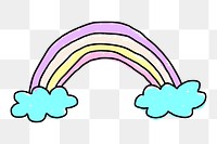 Pastel rainbow doodle style design element