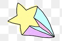 Hand drawn pastel shooting star design element